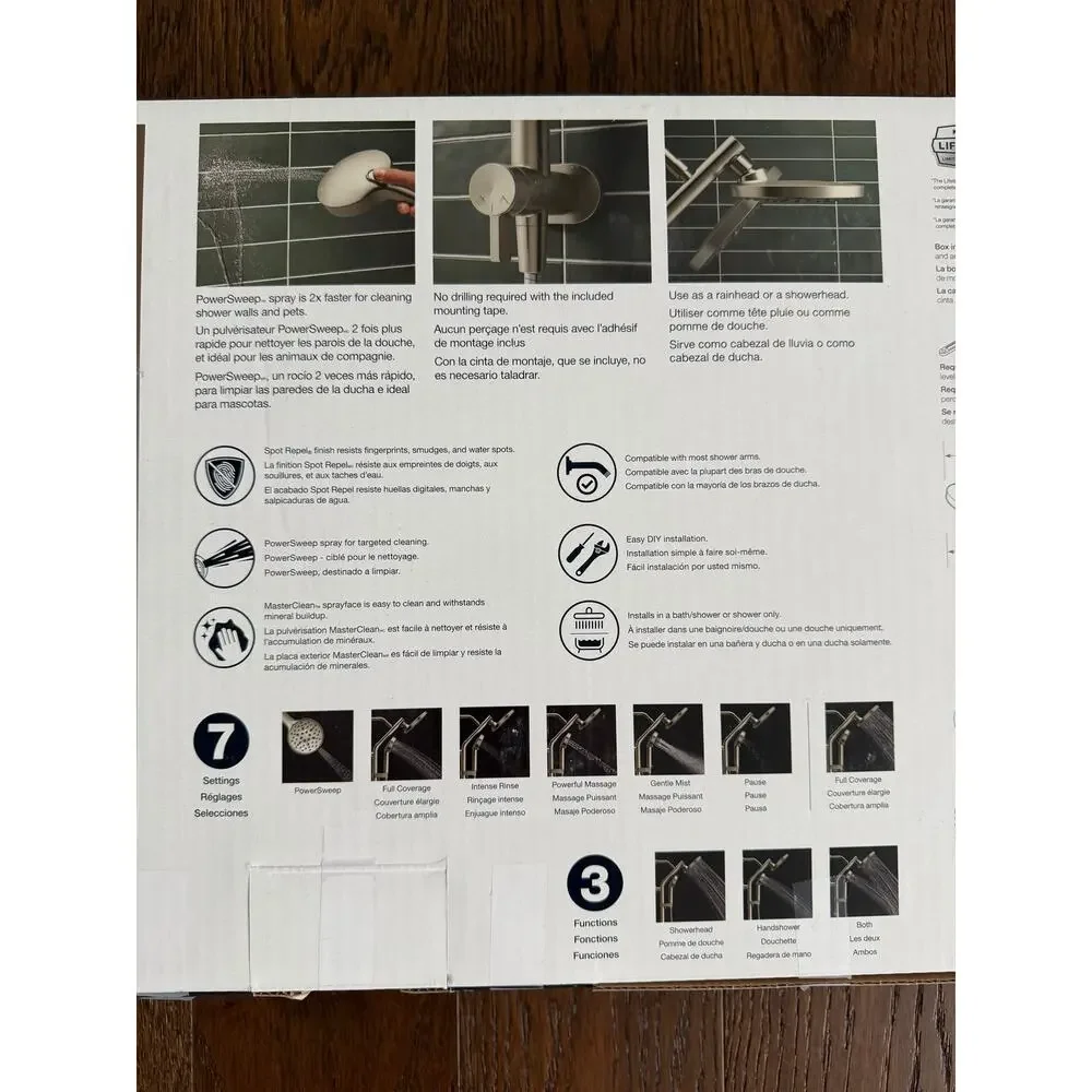 Kohler Hydrorail 3-in-1 Multifunction Shower Column Kit Brushed Nickel Finish